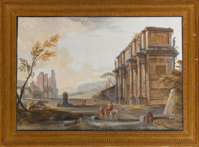 Jean-Baptiste Lallemand - Suite of four gouaches: Views of Rome | MasterArt